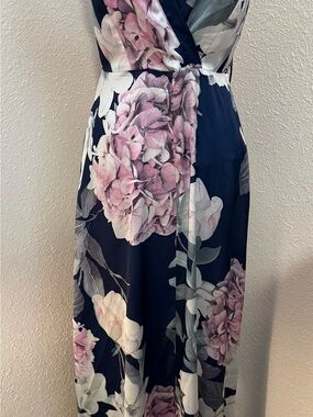 Luxxel Navy Floral Maxi Dress
